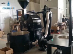 Roastador de café preto personalizado de 30 kg, controle de um botão com tela sensível ao toque PLC