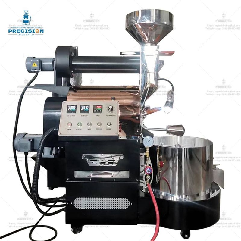 Máquina de torrefação de café de ferro fundido 10kg 12kg 15kg Grande tambor de aço inoxidável Máquina de torrefação de café industrial comercial