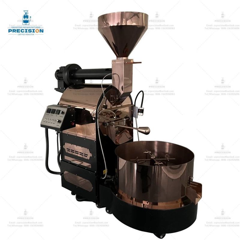 Máquina de torrefação de café de precisão comercial com caixa de tambor de aço inoxidável