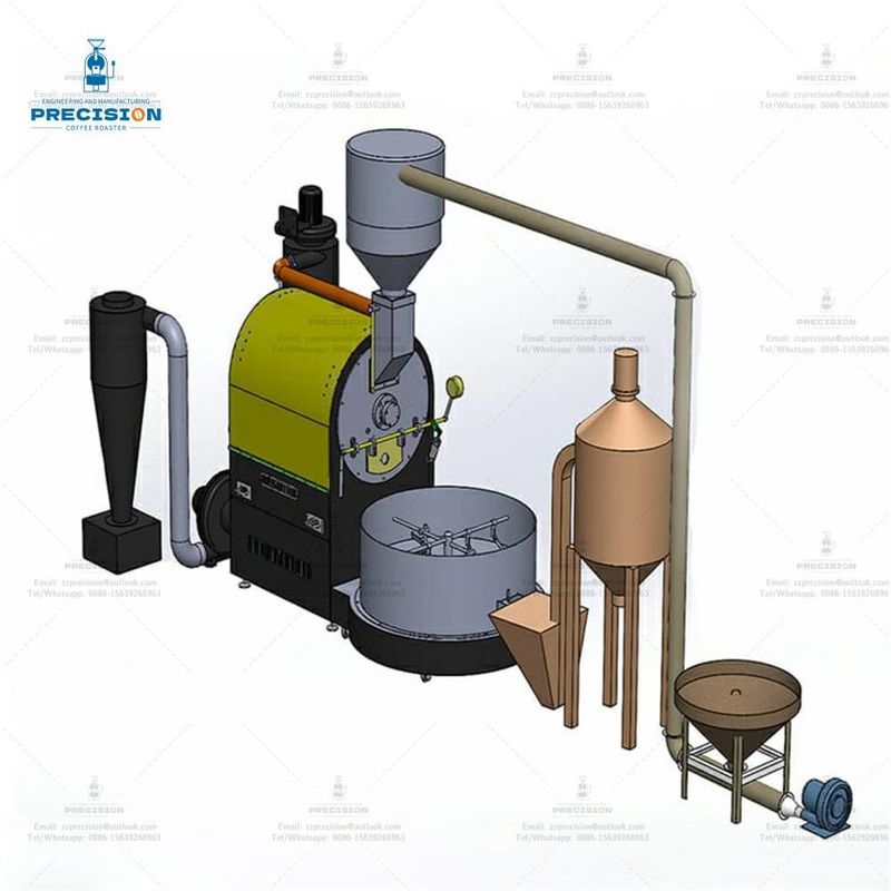Máquina de torrefação de café industrial para produção em larga escala Sistema de torrefação de café