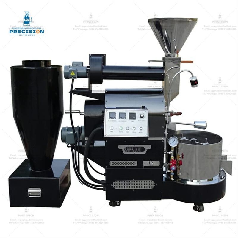 Máquina de torrefação de café inteligente de 3 kg com tambor de camada dupla de aço inoxidável 316 resistente ao calor