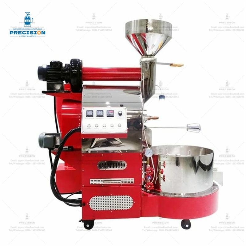 Torradeira de café de 200w 3kg com camada dupla resistente ao calor 316 tambor de aço inoxidável de qualidade alimentar
