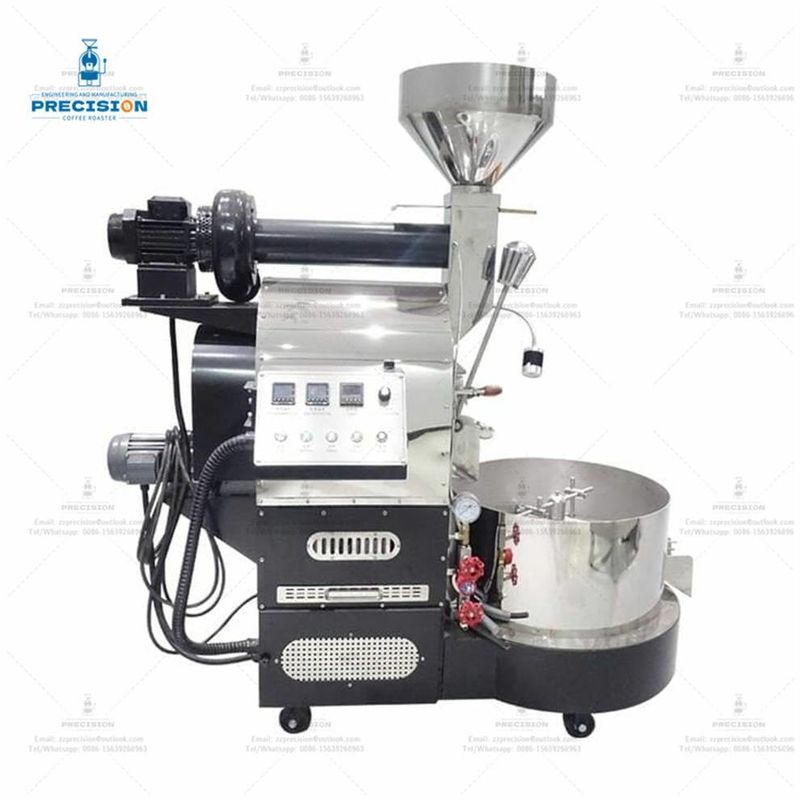Torradeira de café de 200w 3kg com camada dupla resistente ao calor 316 tambor de aço inoxidável de qualidade alimentar