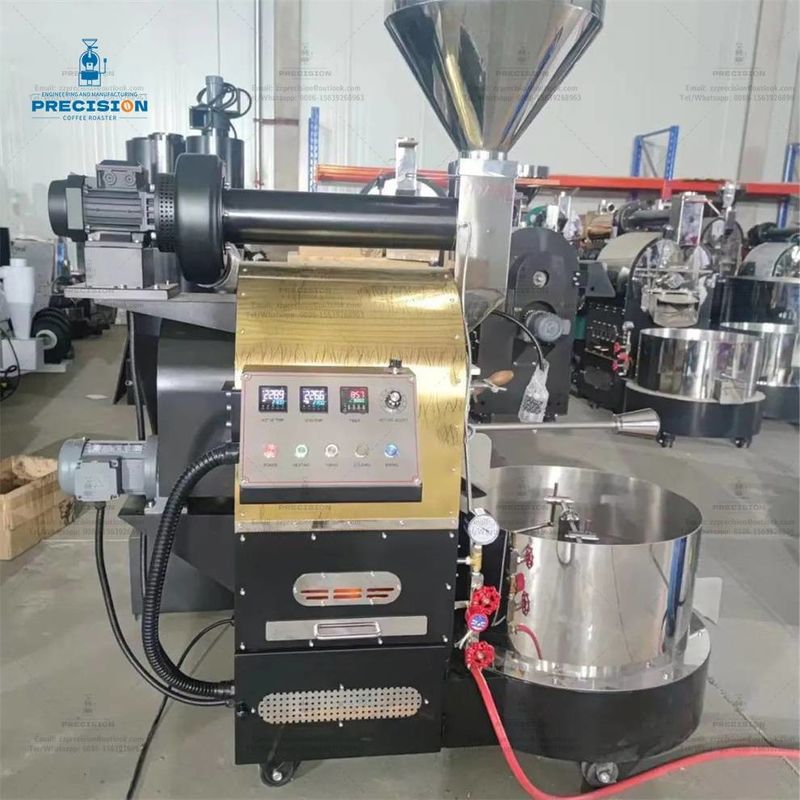Máquina de torrefação multi-queimador de aço inoxidável de camada dupla 5 kg 10 kg 15 kg